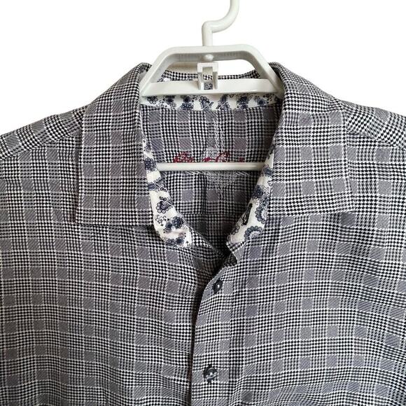 Robert Graham Men's 2XL Long Sleeve Button Up Black White Mixed Pattern Shirt - Picture 2 of 10